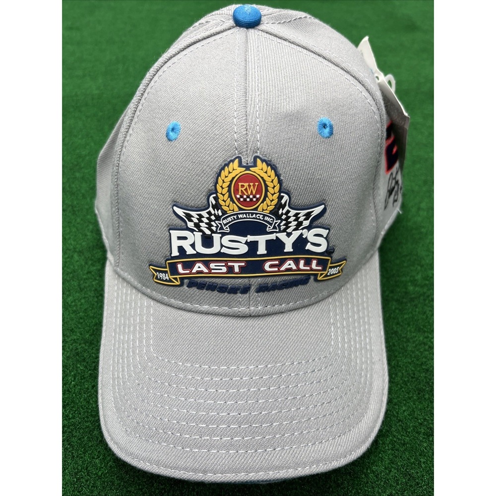 Vintage Rusty Wallace Rusty's Last Call Baseball Hat Gray OSFM NWT